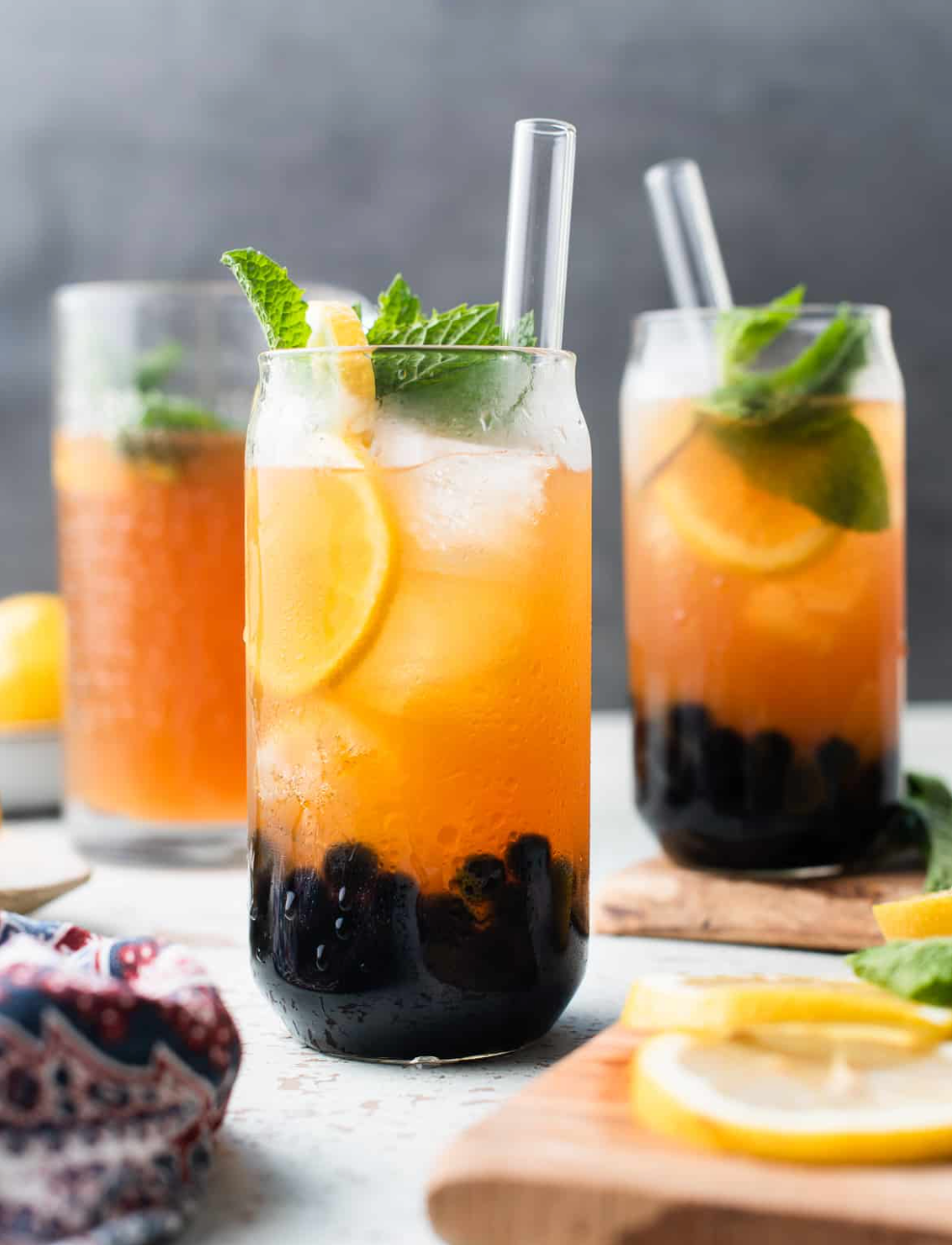 Make Refreshing Lemon Iced Tea with Tapioca Pearls