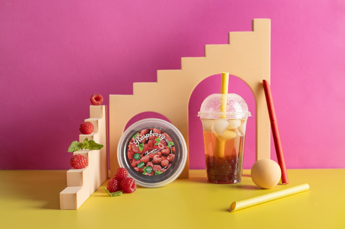 Raspberry Popping Boba - Fruit Pearls