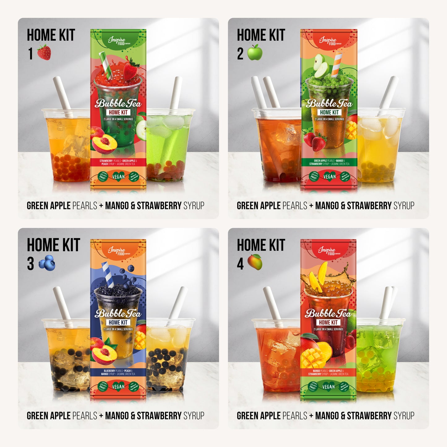 Inspire Set – Collection Exclusive de Bubble Tea avec 4 Saveurs