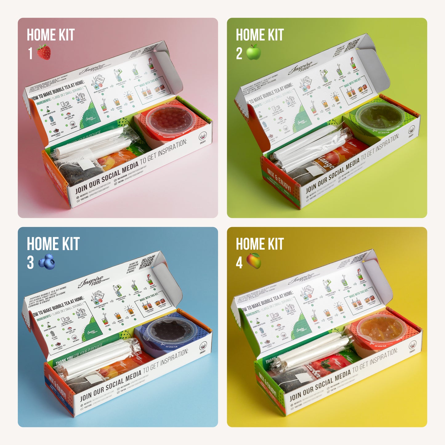 Inspire Set – Collection Exclusive de Bubble Tea avec 4 Saveurs