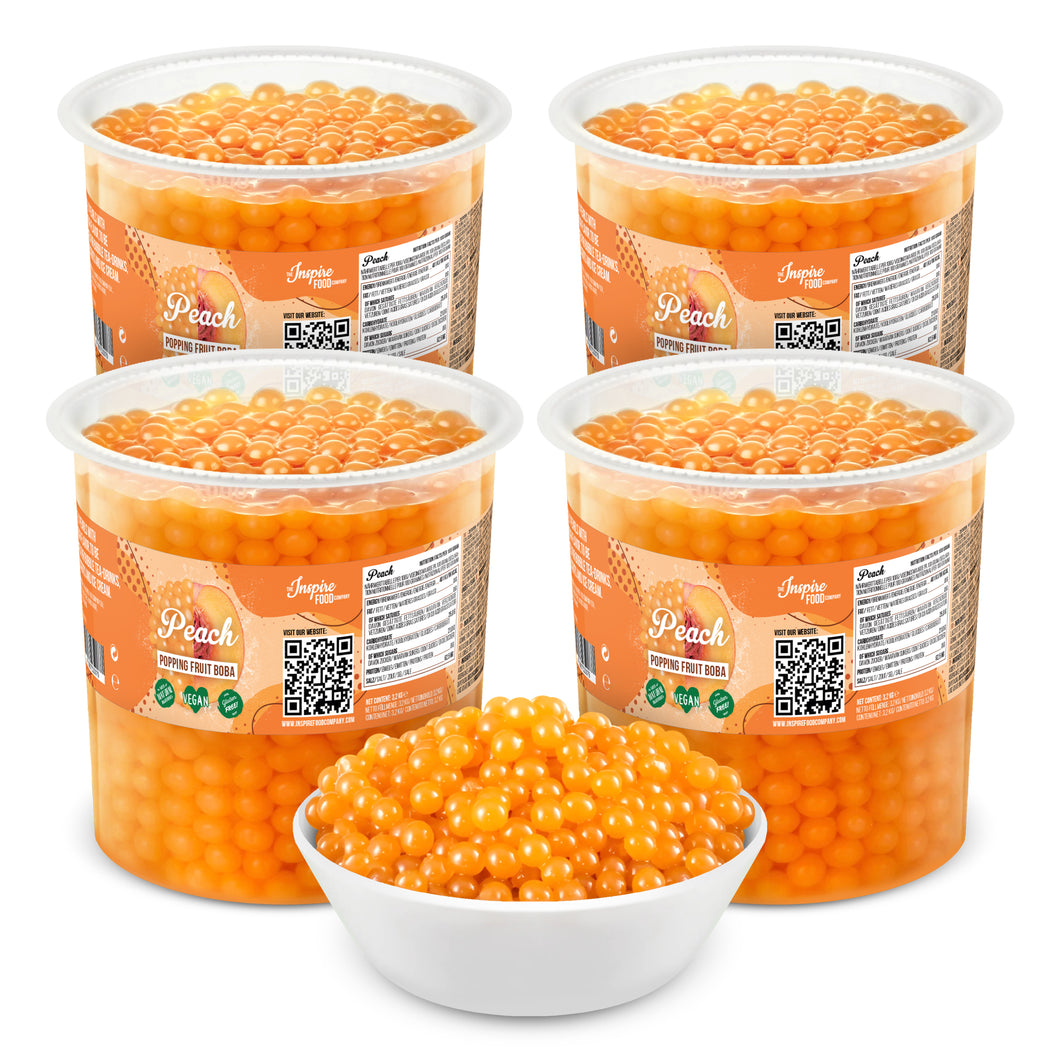 Peach Popping Boba - Fruit Pearls - Product Labeled for USA Market