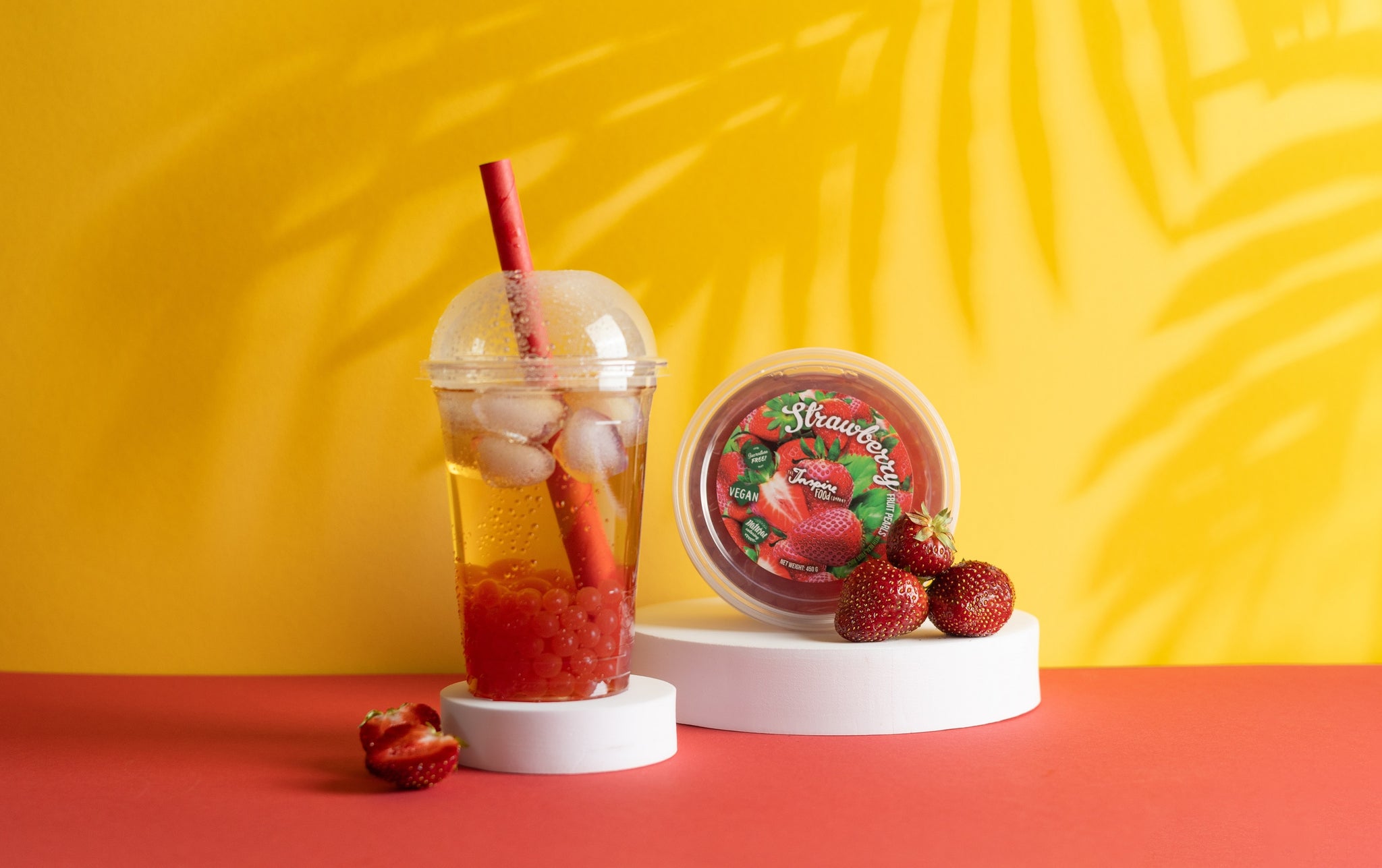 Strawberry Popping Boba for Bubble Tea | Fruit Pearls
