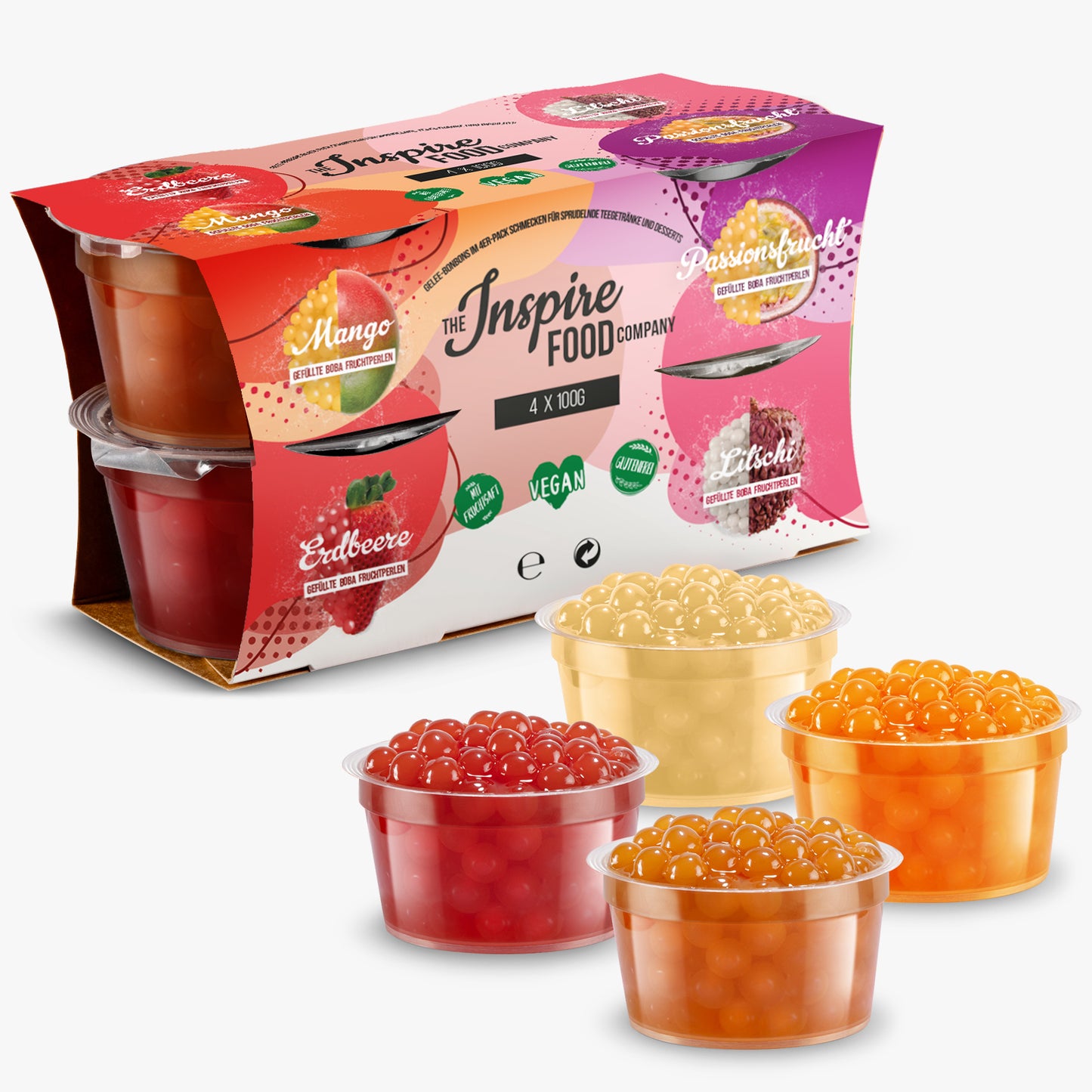 Perle di Frutta Mix 4-Pack – Vasetti da 100 g