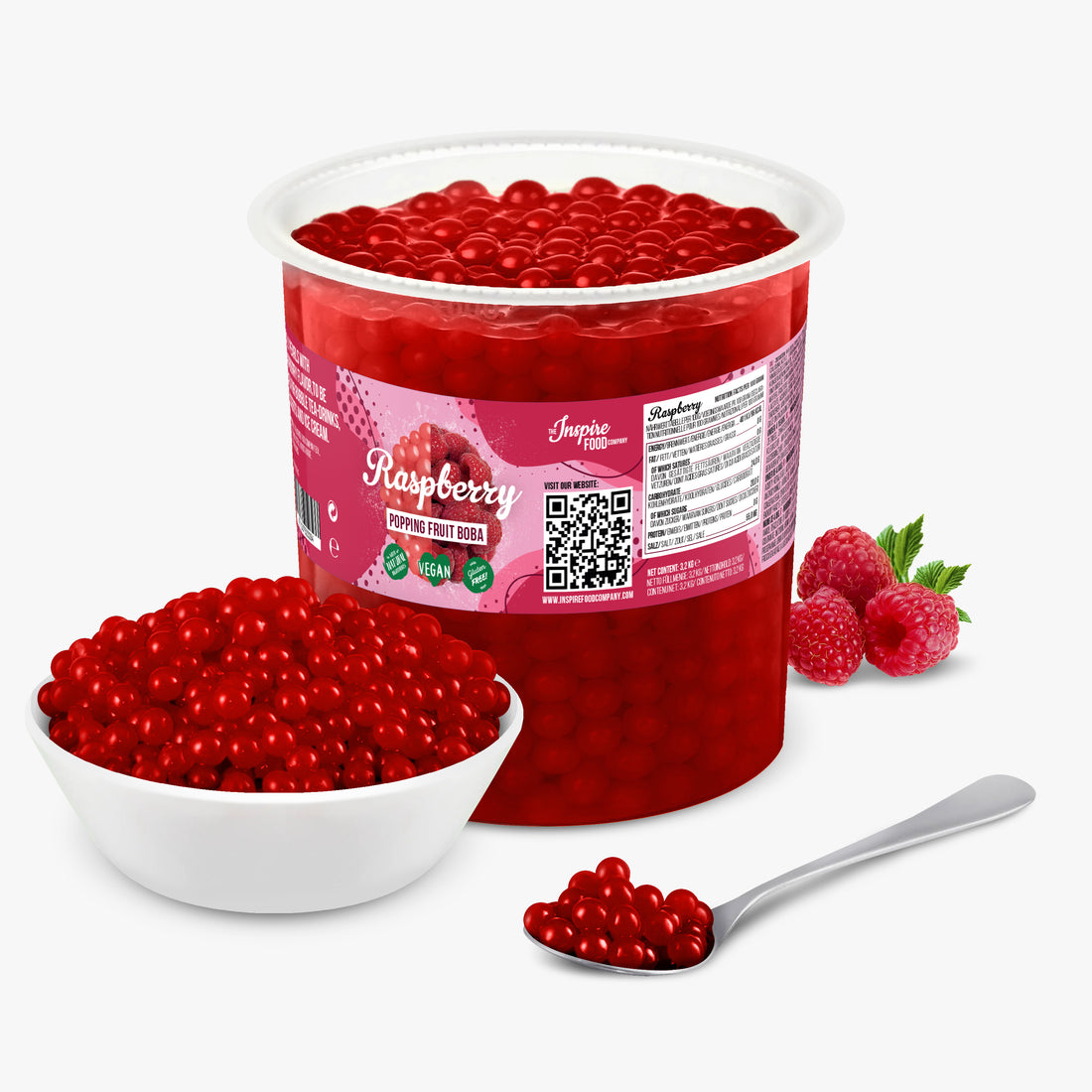 Raspberry Popping Boba for Bubble Tea | Fruit Pearls | Inspire Food Co ...