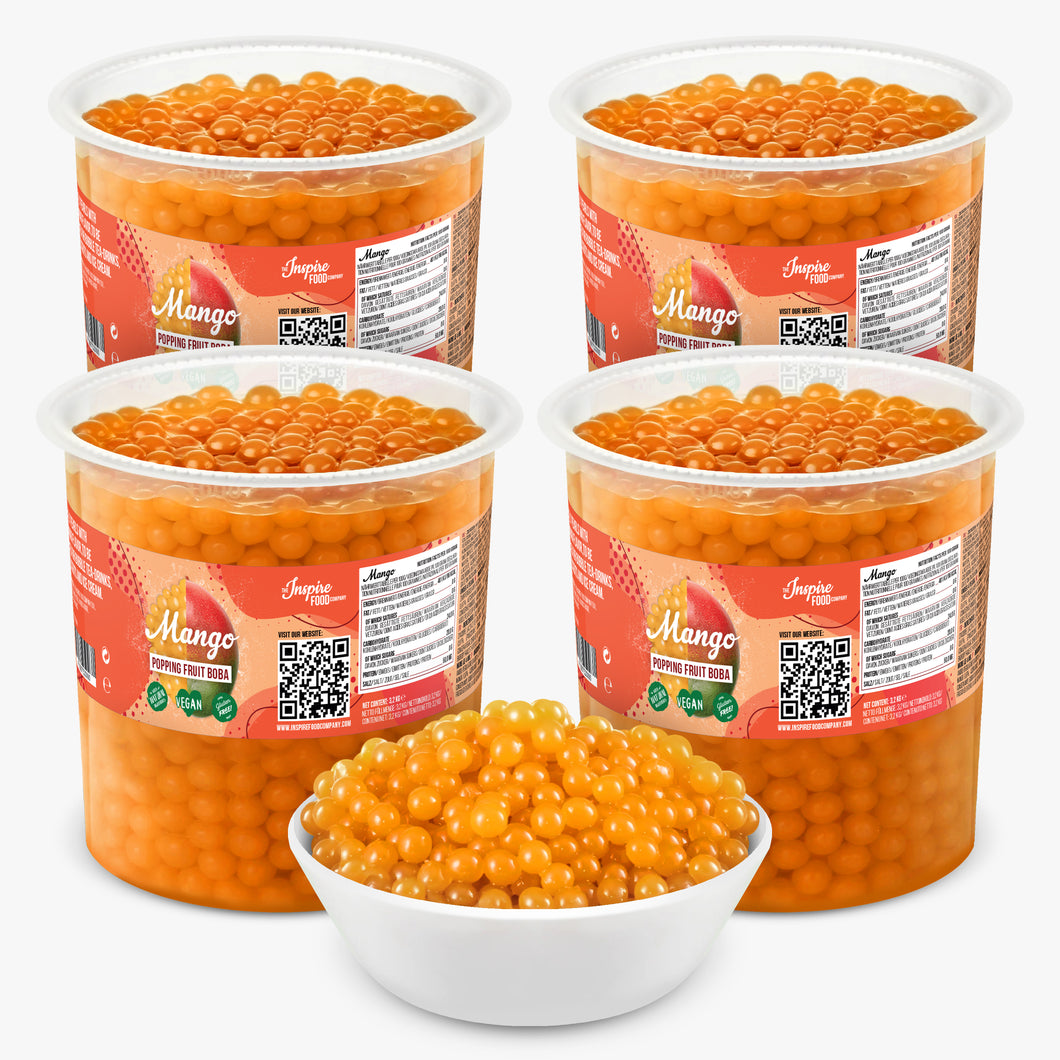 Mango Popping Boba - Fruit Pearls - Product Labeled for USA Market