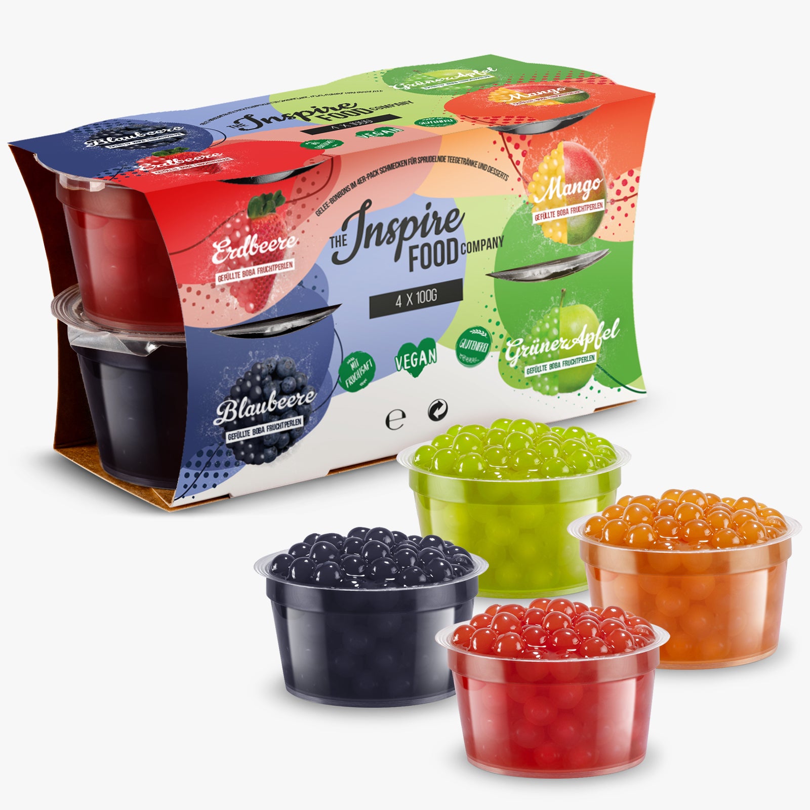 Fruit Pearls 4 Pack Mix - 100 g Cups