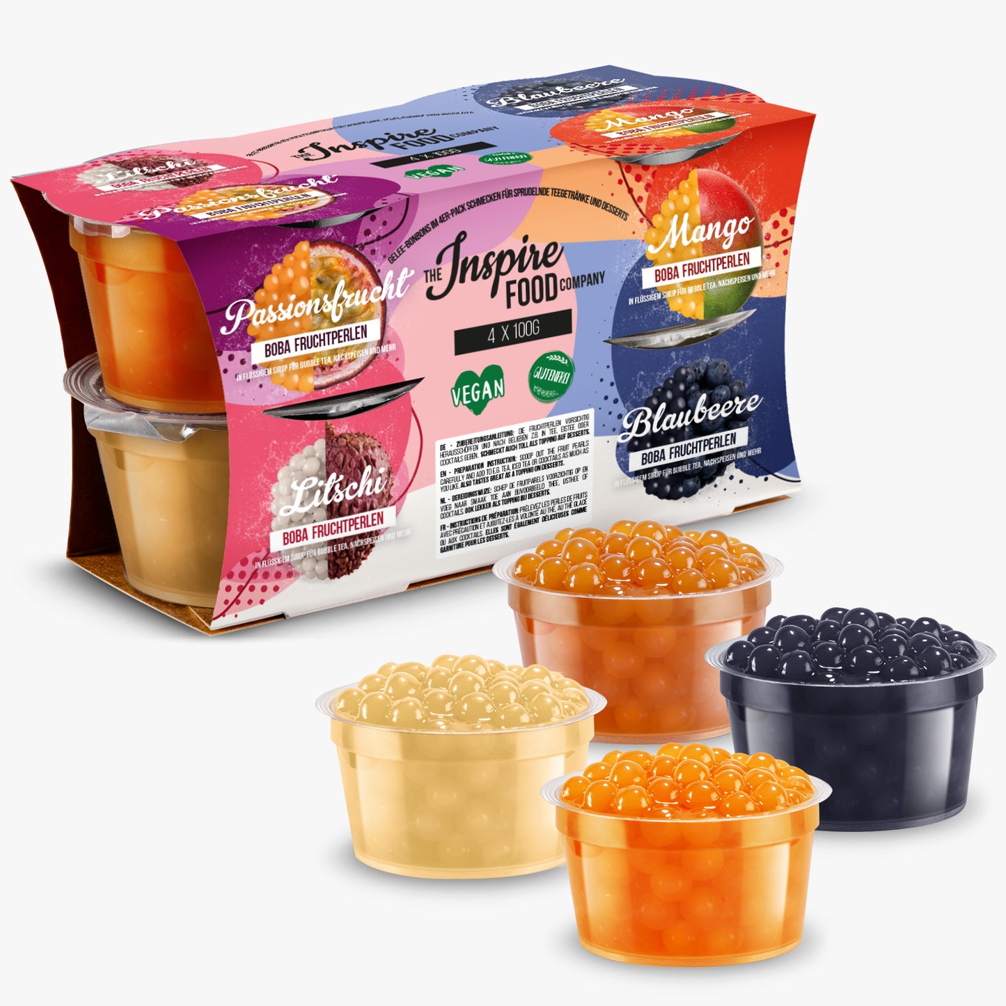 Perle di Frutta Mix 4-Pack – Vasetti da 100 g